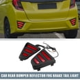 thumbnail image 2 of 1 Pair Rear Bumper Reflector Fog Brake Tail Turn Signal Light Red Yellow LED for Honda Fit Jazz 14-17, 2 of 6