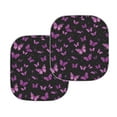 thumbnail image 3 of Garronmavis Purple Butterfly Universal Fit 2 PC Women Car Sunshade Block Sun Glare, UV and Heat Windshield Sun Shade for Many Vehicles, 3 of 5