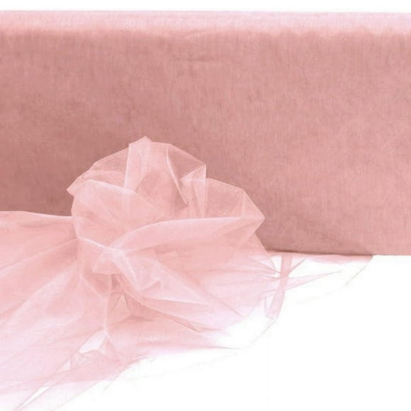Efavormart 54" Wide x 40 yards Sheer Organza Fabric Bolt For Wedding Birthday Party Dance Banquet Event Decoration- Blush