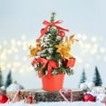 thumbnail image 5 of WMGHA 8" Christmas Centerpieces Small Christmas Tree Artifical Tabletop Christmas Tree Xmas Snow Frosted Fir Tree for Home Farmhouse Mantel Windowsill Desk Holiday Christmas Decorations, 5 of 6