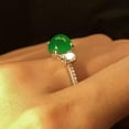 thumbnail image 3 of K-KED Green Jade Ring Natural Delicate Jewelry Vintage Adjustable Rings 925 Silver Women, 3 of 5