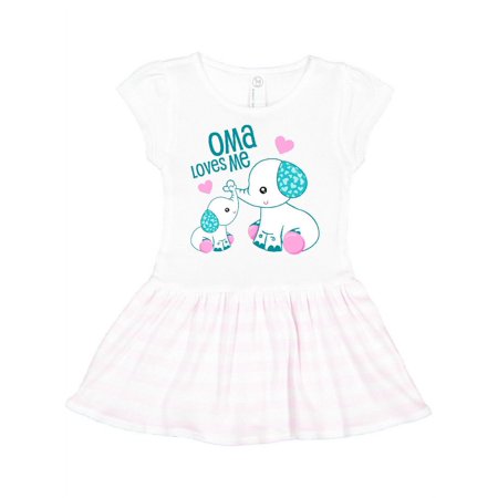 

Inktastic Oma Loves Me-cute elephants Gift Toddler Girl Dress