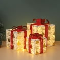 thumbnail image 4 of Vrorvz 3 Pack Christmas Lights Christmas Decorations Christmas Gift Box Folding Lantern String 8 Lighting Modes Festive Home Party Decor Creates Cozy Holiday Atmosphere 15.7in Yellow, 4 of 9