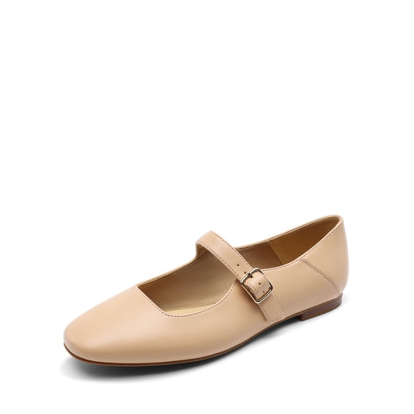 Zapatos de Mujer DREAM PAIRS Flats Mary Jane de Punta Cuadrada en Nude