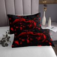 thumbnail image 3 of YST Kids Gaming Queen Bedspread Set for Boys Girls Video Game Gamer Quilt Set, Black and Red Coverlet Queen Size Glowing Geometric Grid Bedding Set, Gradient Game Controller Bed Cover, 3 of 5