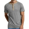 thumbnail image 4 of GENTS BLISS Henley Men Shirts Short Sleeve T shirts for Men Crew Neck Color Block Men Shirts, 4 of 6
