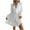 White, variant on Herrnalise Women's Solid Color Long Sleeve V-Neck Tie Tie Waisted Wooden Ear Edge Swing Dress S-XL
