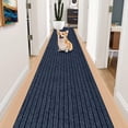 thumbnail image 4 of Voglyf 16x63in Long Runner Rug, Non Slip Indoor Outdoor Rugs, Waterproof Low Profile Carpet Runners for Hallway Entryway Kitchen Garage Patio Balcony, Custom, Gray Stripes,L, 4 of 8