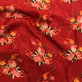 thumbnail image 2 of Sonakshi Fashion Red Printed Fabric Flower Viscose Chiffon 42 Inch Wide Bundles for Sewing, By The Yard, 2 of 3