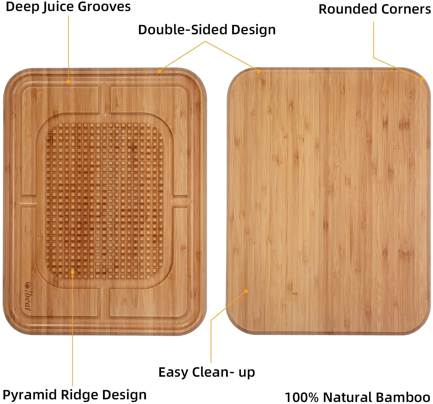 Crandek Corner Counter Cutting Board for Kitchen - Bamboo Wooden Chopping Block with Juice Groove - Fits Inner Corner of Countertops - Solid Natural
