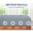 thumbnail image 4 of ROYALE LINENS 300 Thread Count 100% Long Staple Combed Cotton Fitted Sheet Full - Super Soft Deep Pocket Bottom Sheet - Fitted Sheets Only - Elastic Sheets (Full, Lake Blue), 4 of 9
