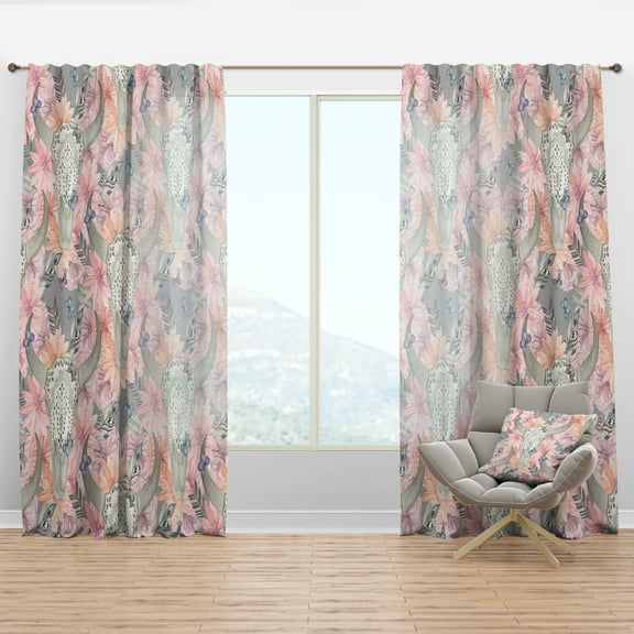Designart 'Blossom Pink XXV' Bohemian & Eclectic Curtain Panel