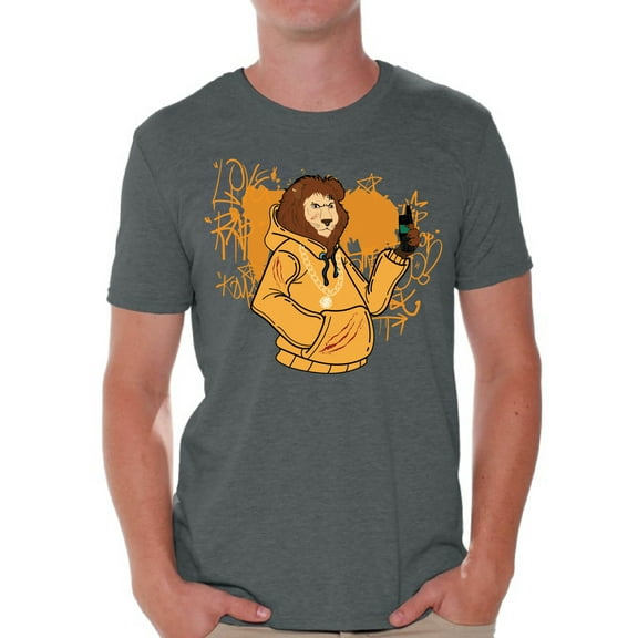 Mens Graphic Tees - Nerd Geek Cool - Streetwear Lion Shirts