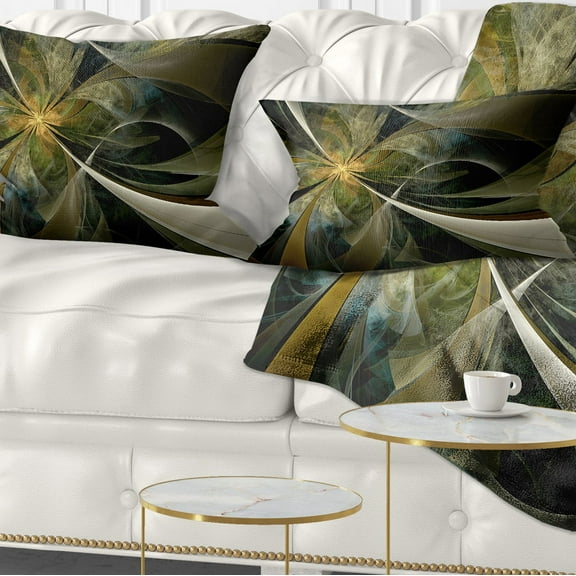 Designart 12" x 20" Black Polyester Throw Pillow