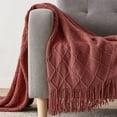 thumbnail image 4 of Navy Throw Blanket Textured Solid Soft Sofa Couch Decorative Knitted Blanket, 60" x 80" Navy, 4 of 5