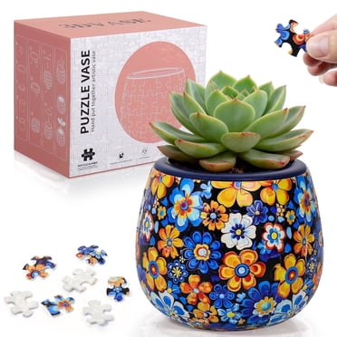 Feuymoent 3D Puzzle Planter, ABS 3D Puzzles for Adults- Interlocking Design-Indoor Planter Vase