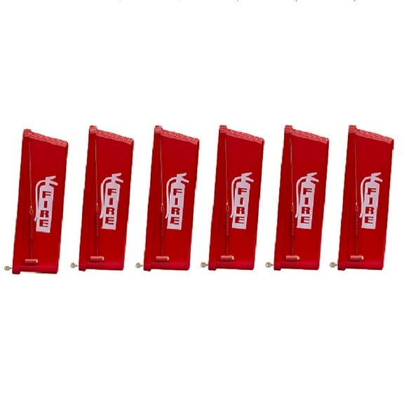 6 Pack 10 lb. Fire Extinguisher Cabinets Indoor Outdoor Red Surface Mount