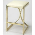 thumbnail image 2 of Beaumont Lane 24" Contemporary Iron Metal/Faux Leather Counter Stool in Gold, 2 of 4