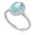 thumbnail image 2 of 2.15 Carat Fine Oval Cut Aquamarine Gemstone & Real Diamond Engagement Ring for Women Solid 18K White Gold Size 7 by Diamond-Capitals, 2 of 7