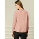 thumbnail image 5 of Top de trabajo de oficina con botones de blusa de gasa con cuello alto y volantes para mujer Rosa L, 5 of 6