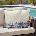 thumbnail image 4 of Fall Blue Outdoor Waterproof Pillow Covers, Thanksgiving White Pumpkin Vintage Eucalyptus Decorative Square Throw Pillowcase Sofa Cushion Sham for Patio/Couch/Chair, 20"x20" 2 Pack, 4 of 8