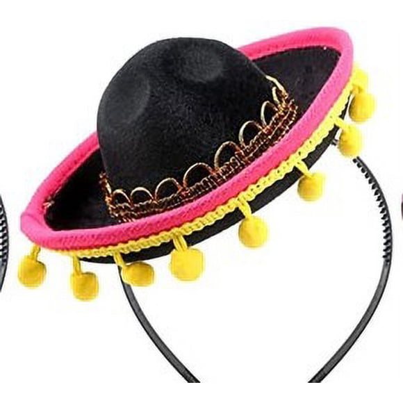 Sombrero con banda para el cabello Sombrero de fiesta Sombrero mini con borde de bola Sombrero con banda para el cabello Sombrero de fiesta Sombrero mini con borde de bola