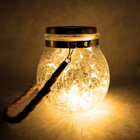 

COFEST Garden Light Clearance Solar Cracked Hanging Light Ball Glass Jar Light Decorated Christmas Lights
