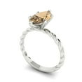 thumbnail image 2 of Clara Pucci 14K White Gold 2ct Champagne Solitaire Ring for Women, 2 of 7