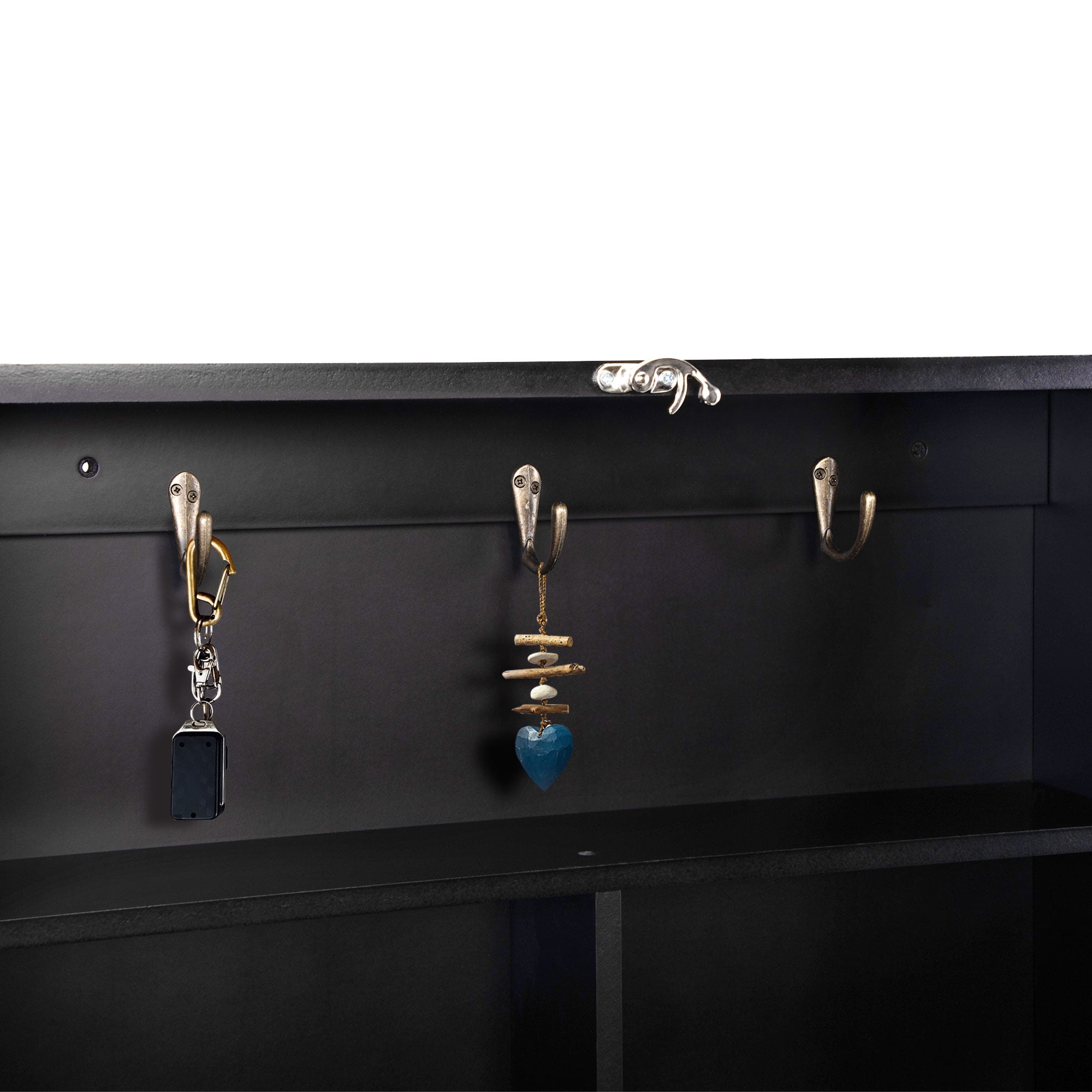 Lowestbest Wall-Mounted Desk, Foldable Computer Desk with Storage Shelf, Black Lowestbest Wall-Mounted Desk, Foldable Computer Desk with Storage Shelf, Black