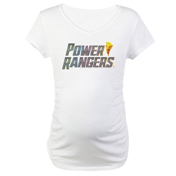 CafePress - Power Rangers Stacked Lo Women's Maternity T Shirt - Cotton Maternity T-shirt, Cute & Funny Pregnancy Tee