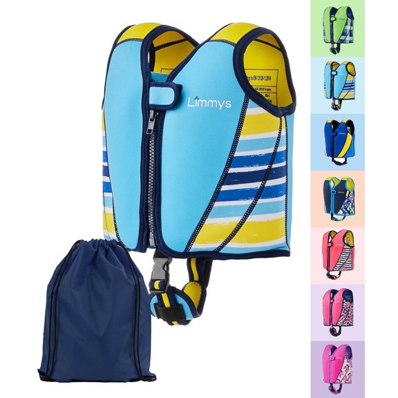 Limmys Premium Kids & Toddler Swim Training Vest, Neoprene Buoyancy Swim Aid with Adjustable Float System and Crotch Strap, UV Resistant, for Boys & Girls