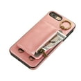 thumbnail image 4 of Allytechgroup Stylish iPhone 8 Plus/ 7 Plus Wallet Case, Secure Case for Apple iPhone 8 Plus/ 7 Plus, Multi-functional Durable, Ring Holder Hand Wrist Stand Shockproof Case for Women Men, Pink, 4 of 7