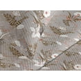thumbnail image 3 of Ambesonne Garden Scene Quilted Coverlet 3 Pcs, Botanical Art Hibiscus, Queen Size, Green Brown White Coral, 3 of 4