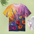 thumbnail image 4 of Vibe Blooming Tulips Women's Short Sleeve T-Shirt Crew Neck Casual Summer Trendy Loose Fit Tops, 4 of 6