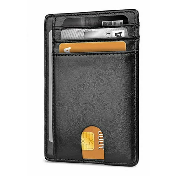 Microseven Slim Minimalist RFID Blocking Unisex, Wallet, Black