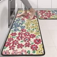 thumbnail image 2 of Kitchen Rugs Sets Of 2,Pioneer Flower Floral Print Pattern Anti Fatigue Kitchen Mat Rugs Non Slip Washable,Decorative Kitchen Floor Mats for Kitchen,Sink,Laundry,17"x47"+17"x47", 2 of 5
