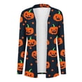 thumbnail image 3 of Womens Halloween Cardigan Casual Lightweight Long Sleeve Open Front Cardigans with Funny Print Fall Winter Holiday Party Outerwear, 3 of 7