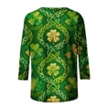 thumbnail image 5 of Xuyuer St Patricks Day Shirt Women Irish Shamrock 3/4 Sleeve Tshirts St Paddys Day Tee Tops St. Patrick's Day T-Shirts Crew Neck Spring Graphic Tee Tops Fashion Casual Pullover T-Shirt Top, 5 of 5