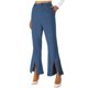 thumbnail image 1 of Pantalones largos para mujer, pantalones para mujer con dobladillo dividido, pantalones para mujer, pantalones lisos, instalación sin esfuerzo, 1 of 4