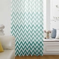 thumbnail image 6 of Teal Chevron Sheer Curtains 45 Inches Long, Ombre Geometric Ocean Wave V-shaped Light Filering Curtains, Breathable Simi Curtain Privacy Drapes for Kitchen Bathroom Lightweight Small Window Treatment, 6 of 9