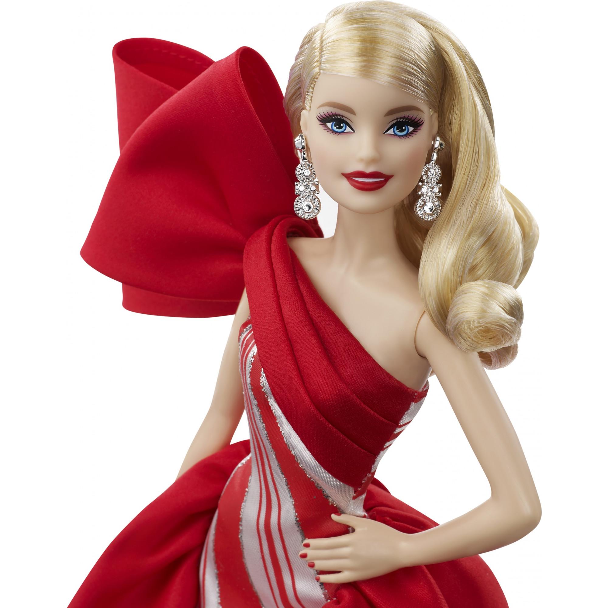 Barbie 2019 Holiday Doll, Blonde Curls with Red & White Gown - image 6 of 10