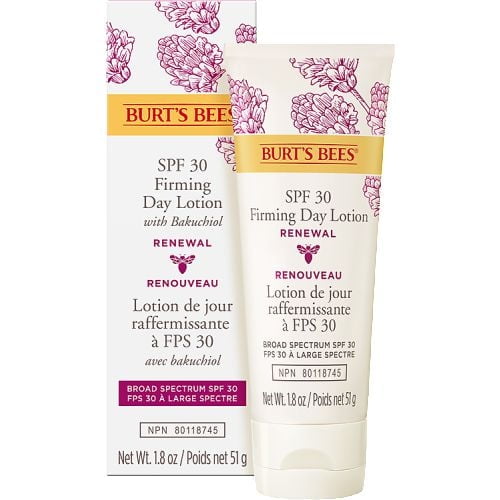 Burt’s Bees® Renewal Firming Day Lotion with Bakuchiol,, Broad Spectrum SPF 30 Lightweight Mineral Sunscreen