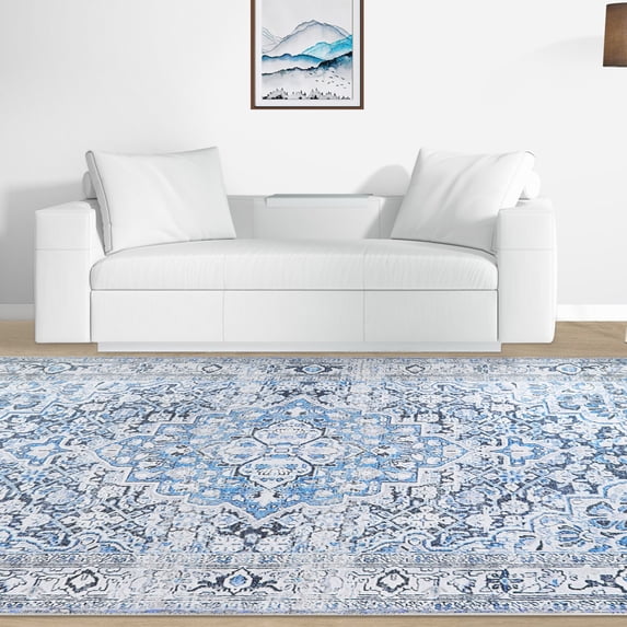 BNM Vintage Medallion Indoor Area Rug, 3' 6" x 5' 6" , Sapphire