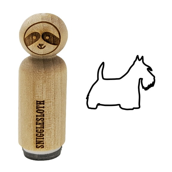 Scottish Terrier Scottie Dog Outline Rubber Stamp for Scrapbooking Crafting Stamping - Mini 1/2 Inch