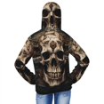 thumbnail image 4 of Cauagu Metal Style Horned Skull Print Sun Protection Jacket for Teen,Full-Zipper Long Sleeve Sun Shirts with Pockets UV Hoodie Shirts Outdoor Athletic Jacket-Large, 4 of 7
