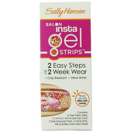Sally Hansen Salon Insta Gel Strips 16 Strips Gel Top Coat, Pretty N Poppy
