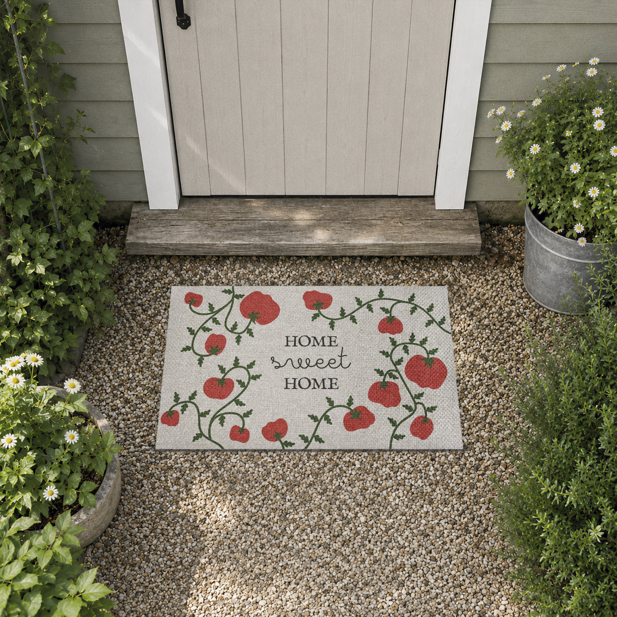 Stupell Industries Sweet Home Tomato Vine Printed Outdoor Imitation Sisal Floor Mat, design by Lil' Rue