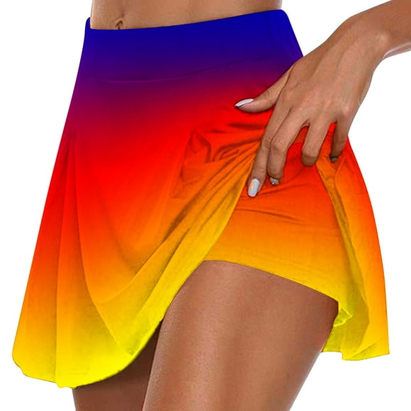 Women's Tennis Skirts Mid Waisted Inner Shorts for Athletic Sports Running Gym Workout Outfits