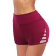 thumbnail image 2 of Women's High Waist Fitness Running Non Yoga Shorts Breathable Workout Bottoms with Pockets Control Compression Activewear, S, Red, 2 of 2