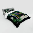 thumbnail image 2 of Ambesonne Leopard Bedding Set 4 Pcs, Monstera Colorful Wilds, King, Green Petrol Blue, 2 of 2